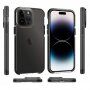 Прозрачен кейс с пъстра рамка от мека пластмаса за iPhone 14 Pro - черен