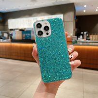 Защитен кейс с блестящи пайети за iPhone 13 - тюркоазен