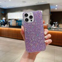 Защитен кейс с блестящи пайети за iPhone 14 - лилав