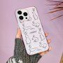 Матиран прозрачен кейс с мотив абстрактни зайчета за iPhone 12 Pro Max - лилав