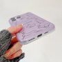 Матиран прозрачен кейс с мотив абстрактни зайчета за iPhone 12 Pro Max - лилав