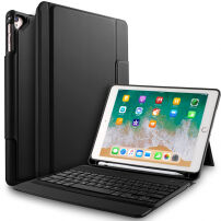 Калъф с клавиатура за iPad 9,7" (2017/2018) / Air 1/2 / Pro 9,7" и кутия за Pencil - черно
