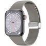 Силиконова каишка с метална магнитна закопчалка за Apple Watch Ultra 49mm / 46mm / 45mm / 44mm / 42mm - сив