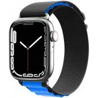 Найлонова каишка с алпински дизайн за Apple Watch 42mm / 41mm / 40mm / 38mm - синьо-черен