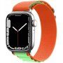 Найлонова каишка с алпински дизайн за Apple Watch 42mm / 41mm / 40mm / 38mm - оранжево-зелена