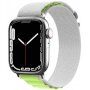Найлонова каишка с алпински дизайн за Apple Watch 42mm / 41mm / 40mm / 38mm - бяло-зелен