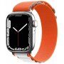 Найлонова каишка с алпински дизайн за Apple Watch 42mm / 41mm / 40mm / 38mm - оранжево-бял