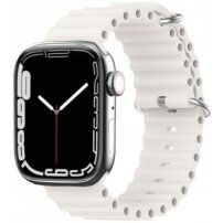Силиконова океанска каишка за Apple Watch 42mm / 41mm / 40mm / 38mm - бял