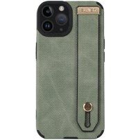 Кожен кейс с каишка за ръка за iPhone 11 Pro Max - цвят маслина