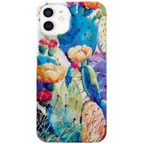 Лъскав кейс с нарисуван мотив за iPhone 12 / 12 Pro - кактуси