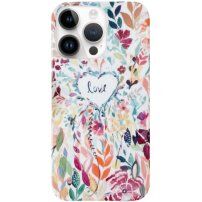 Лъскав кейс с нарисуван мотив за iPhone 13 Pro Max - Love