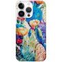 Лъскав кейс с нарисуван мотив за iPhone 13 Pro Max - кактуси