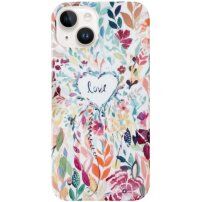 Лъскав кейс с нарисуван мотив за iPhone 14 - Love