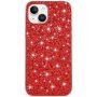 Защитен кейс с пайети за iPhone 14 - червен