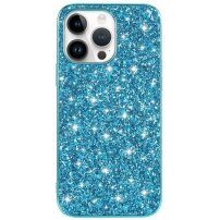 Защитен кейс с пайети за iPhone 14 Pro - син