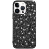 Защитен кейс с пайети за iPhone 14 Pro Max - черен