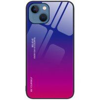 Кейс със стъклена задна част за iPhone 14 - синя фукция