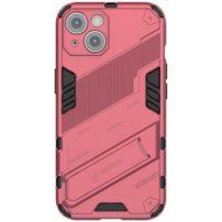 Устойчив защитен кейс със стойка за iPhone 14 - розов