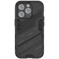 Устойчив защитен кейс със стойка за iPhone 14 Pro - черен