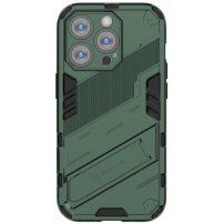 Устойчив защитен кейс със стойка за iPhone 14 Pro Max - зелен