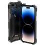 R-Just изключително устойчив метален "Armor" кейс за iPhone 14 Pro - черен