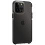 Прозрачен кейс с пъстра рамка от мека пластмаса за iPhone 14 Pro - черен