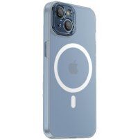 Защитен прозиращ кейс с MagSafe за iPhone 14 Plus - син