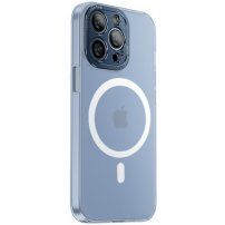 Защитен прозиращ кейс с MagSafe за iPhone 14 Pro Max - син