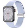 Силиконова каишка с метална магнитна закопчалка за Apple Watch 42mm / 41mm / 40mm / 38mm - светлосин