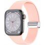 Силиконова каишка с метална магнитна закопчалка за Apple Watch Ultra 49mm / 46mm / 45mm / 44mm / 42mm - розов