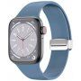Силиконова каишка с метална магнитна закопчалка за Apple Watch Ultra 49mm / 46mm / 45mm / 44mm / 42mm - син