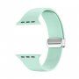 Силиконова каишка с метална магнитна закопчалка за Apple Watch Ultra 49mm / 46mm / 45mm / 44mm / 42mm - цвят мента