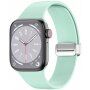 Силиконова каишка с метална магнитна закопчалка за Apple Watch Ultra 49mm / 46mm / 45mm / 44mm / 42mm - цвят мента