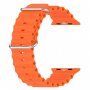 Силиконова океанска каишка за Apple Watch Ultra 49mm / 46mm / 45mm / 44mm / 42mm - неоново оранжева