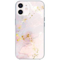 Лъскав мраморен кейс за iPhone 11 - старинно розов