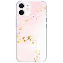 Лъскав мраморен кейс за iPhone 11 - светлорозов