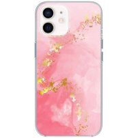 Лъскав мраморен кейс за iPhone 11 - розов