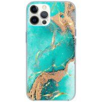 Лъскав мраморен кейс за iPhone 11 Pro - тюркоазен
