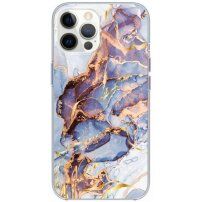Лъскав мраморен кейс за iPhone 12 Pro Max - син