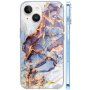 Лъскав мраморен кейс за iPhone 13 - син