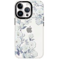 Лъскав прозрачен кейс с мотив за iPhone 13 Pro - цветове на хибискус