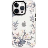Лъскав прозрачен кейс с мотив за iPhone 13 Pro Max - цветове на магнолия