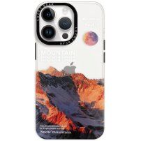 Лъскав прозрачен кейс с мотив за iPhone 13 Pro Max - планини