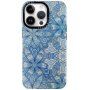 Лъскав кейс с мотив за iPhone 14 Pro - сини мандали