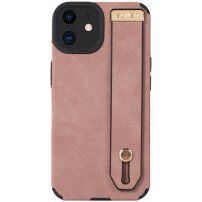 Кожен кейс с каишка за ръка за iPhone 11 - розов