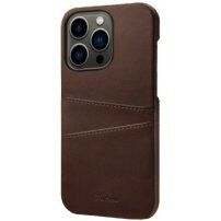 Кожен кейс с джоб за карти за iPhone 13 Pro Max - кафяв