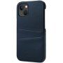 Кожен кейс с джоб за карти за iPhone 14 Plus - син