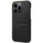 Кожен кейс с джоб за карти за iPhone 14 Pro Max - черен