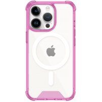 Прозрачен кейс с цветна рамка и MagSafe за iPhone 13 Pro - розов