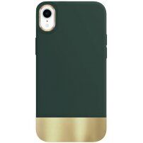 Защитен кейс с метална долна част за iPhone XR - зелен